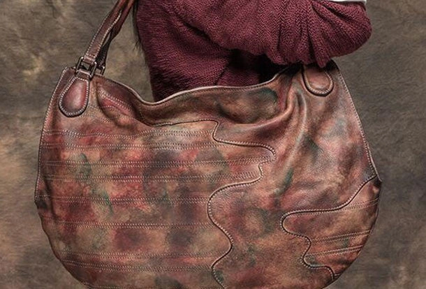 Modern Street Handmade Leather handbag purse shoulder bag for women leather shopper bag