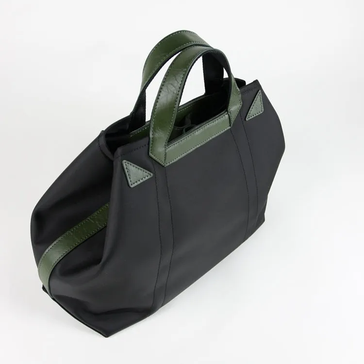 Navy Womens Nylon Handbag Totes Navy Womens Nylon Leather Shoulder Tote Purse for Ladies Seasonal Highlight Feminine Look