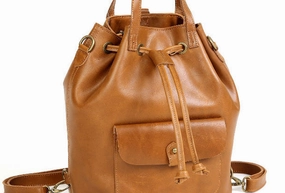 Handmade Leather backpack bag shoulder bag bucket bag women leather purse Timeless Functional Style