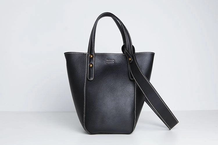 Genuine Leather Cute Bucket Bag Handbag Crossbody Bag Shoulder Bag Women Leather Purse Outdoor Use