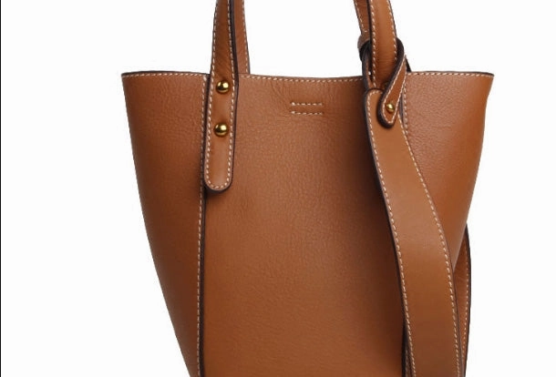 Practical Storage Genuine Leather Cute Bucket Bag Handbag Crossbody Bag Shoulder Bag Women Leather Purse