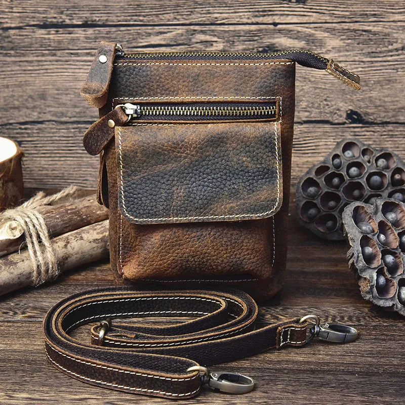 Leather Cell Phone Holster Belt Pouch for Men Waist Bag BELT BAG Shoulder Bag For Men Practical Style Fashion Forward