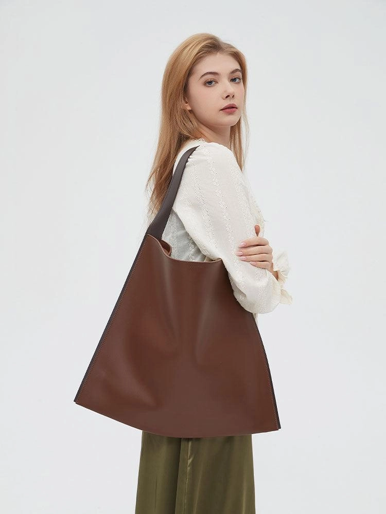 work commute Lightweight Utility Large Genuine Leather Classic Tote Bag for Women | Commuter Large Laptop Bag