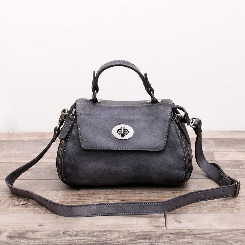 Handmade Leather handbag purse doctor bag shoulder bag for women leather shopper bag Comfort Carry