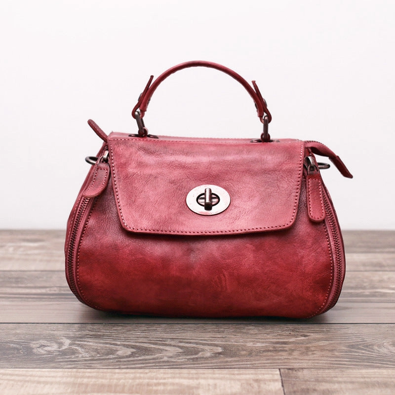 Urban practicality Sophisticated Edge Handmade Leather handbag purse doctor bag shoulder bag for women leather shopper bag