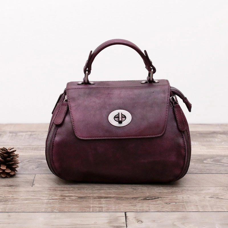 Handmade Leather handbag purse doctor bag shoulder bag for women leather shopper bag Timeless Appeal