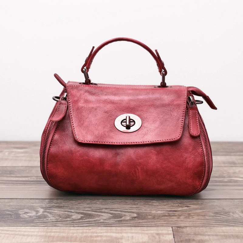 Handmade Leather handbag purse doctor bag shoulder bag for women leather shopper bag Modern Utility