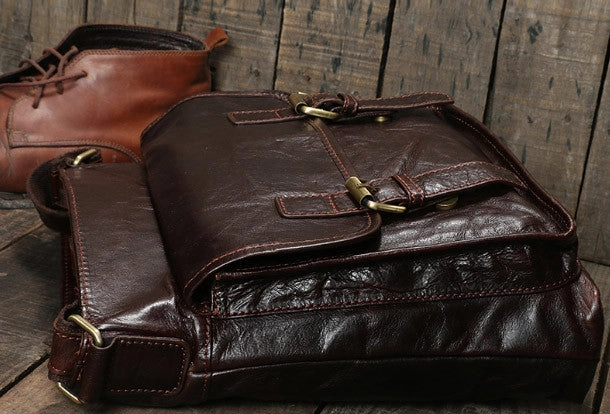 Outdoor Utility Urban Lifestyle Genuine Leather messenger bag clutch leather men laptop vintage wallet for men