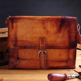 Outdoor Utility Daily Functionality Handmade Vintage Brown Leather Mens Messenger Bag Shoulder Bag for Men