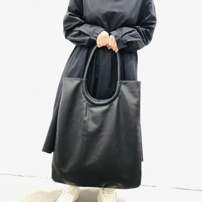 Oversize Large Slouchy Black Tote, Soft Cowhide Leather Bag, Everyday Shopping Bag, Leather Mummy Bag, Handcrafted Weekend Bag Eco-Friendly Materials