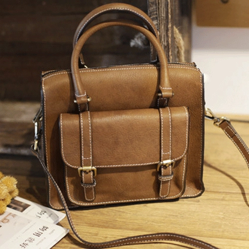 Vintage Womens Black Leather Satchel Handbags Structured Satchel Shoulder Purse School Purse for Ladies Summer Fashion