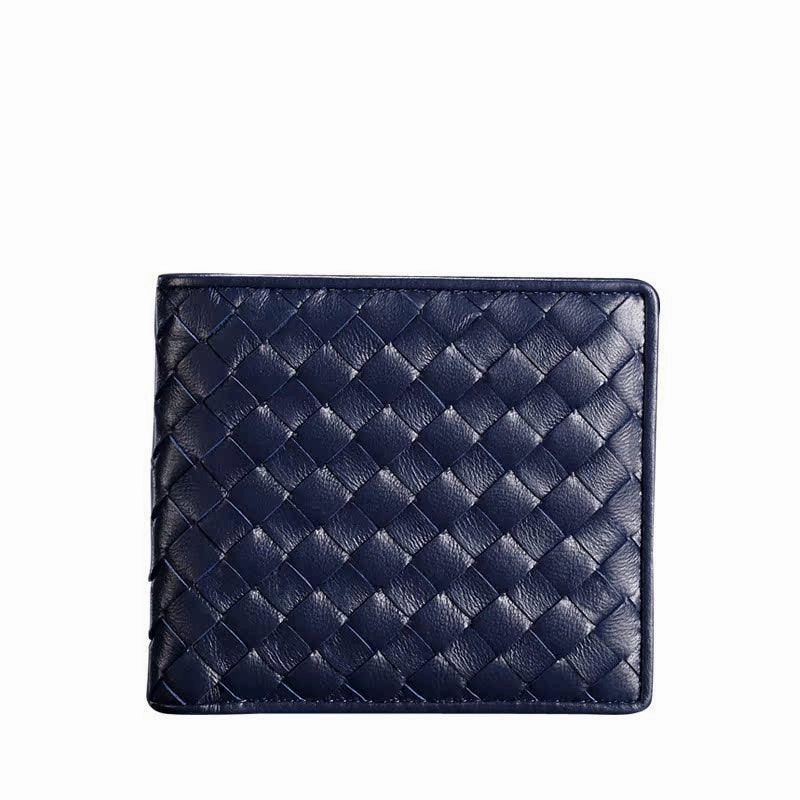 Luxury Minimalism Australia Lambskin Leather Woven Wallet, Men Woven Leather Cards Holder, Handcrafted Trifold Wallet, Designer Wallet, Women Purse, Men Purse