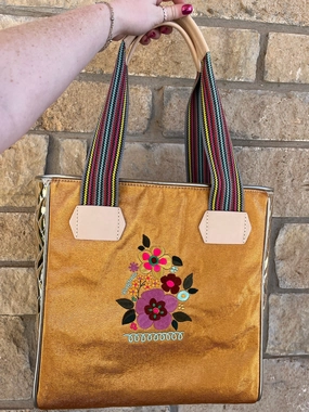 Foldable Storage Roomy Style CLASSIC TOTE, BRONZED Map Reading