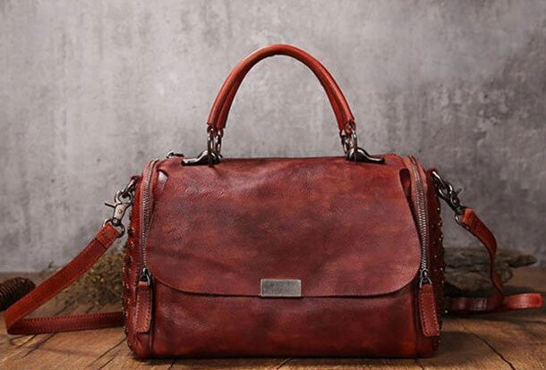 Handmade Leather womens handbag purse shoulder bag for women leather shopper bag Modern Essential