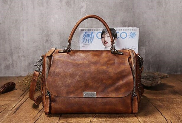 Fashion Mood Practical Mood Handmade Leather womens handbag purse shoulder bag for women leather shopper bag