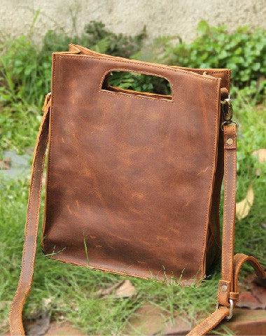 Handmade vintage rustic leather crossbody Shoulder Bag handbag for women lady Practical Travel