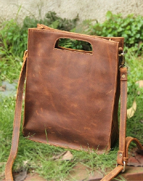 Trendy work satchel Handmade vintage rustic leather crossbody Shoulder Bag handbag for women lady