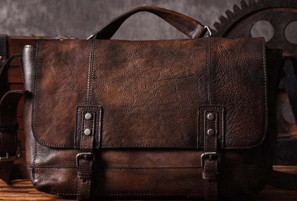 Handmade leather men messenger Bag Cool Shoulder Bags Travel Messenger Bags Weekend Getaway