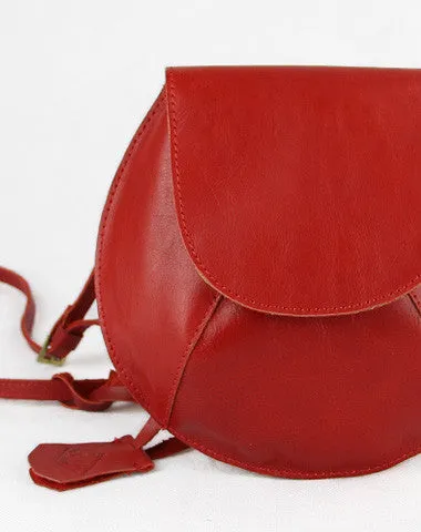 Handmade round cute leather minimalist crossbody Shoulder Bag for girl women Travel Companion Smart Organization
