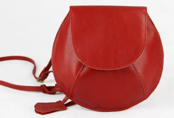 Handmade round cute leather minimalist crossbody Shoulder Bag for girl women Lightweight Organizer Comfort Style