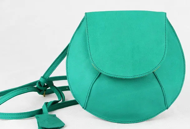 Trendy Accessory Handmade round cute leather minimalist crossbody Shoulder Bag for girl women