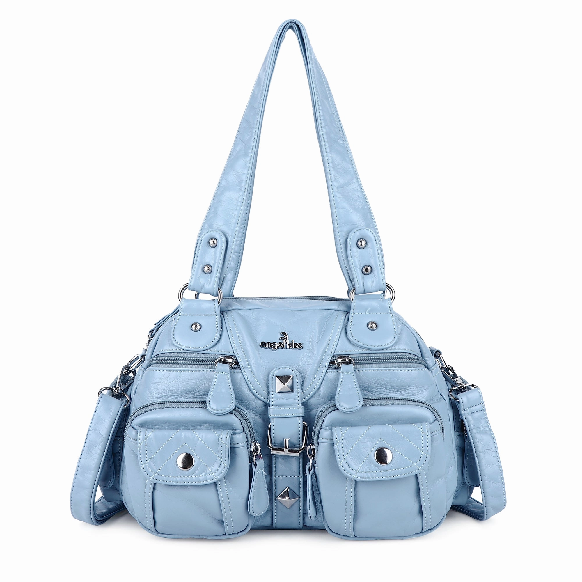 Washed Leather  Multilayer separation individuality Handbag Unique Style For Women Compact Day Accessory Minimal Street Design