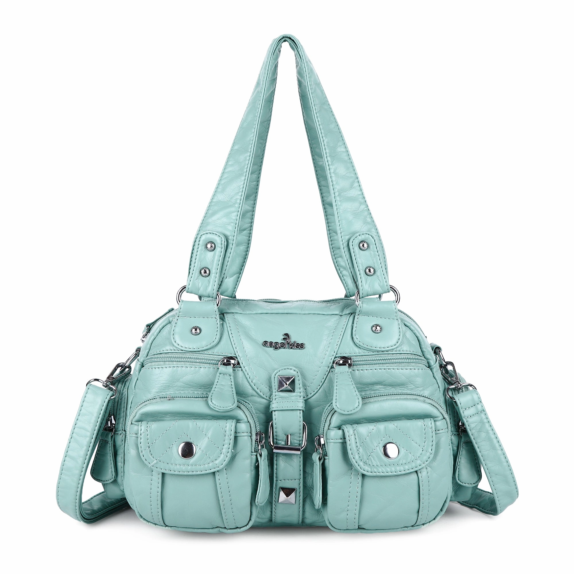 Perfect bag for keeping your hands free while staying organized Strong build ensures that the bag will last through daily use Washed Leather  Multilayer separation individuality Handbag Unique Style For Women