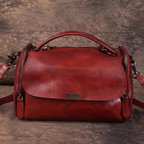 Vintage Womens Leather Handbags Brown Side Bag Red SHoulder Bag Purse for Ladies Handheld fashion tote Best Seller