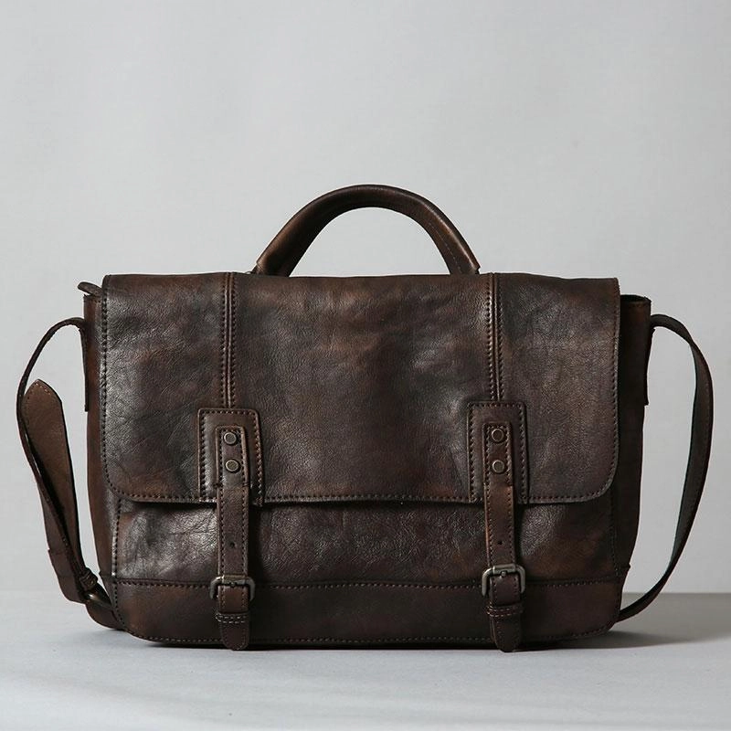 Handmade Leather Mens Cool Shoulder Bag Messenger Bag for men Travel Ready Timeless Design