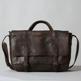 Handmade Leather Mens Cool Shoulder Bag Messenger Bag for men Travel Ready Timeless Design