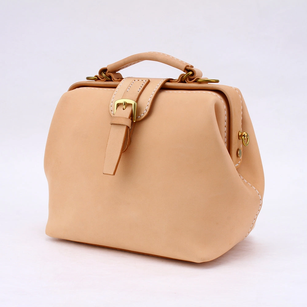 Smart Design Timeless Evening Handmade Womens Beige Leather doctor Handbag shoulder doctor bags Purse for women