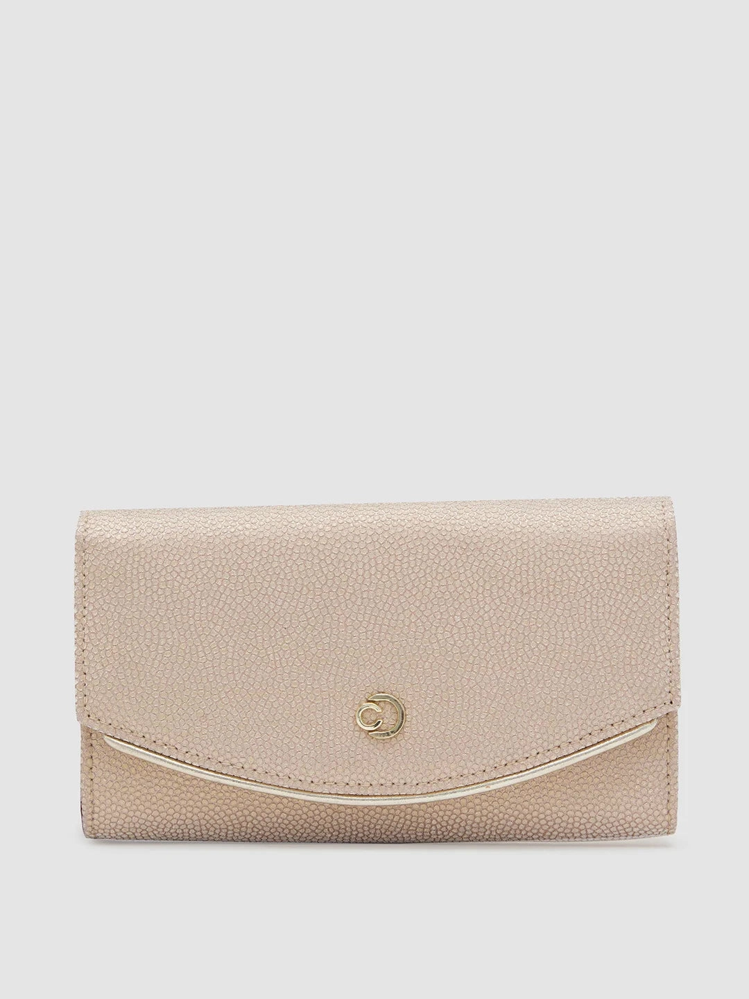 Daily Carry Work Essential Caprese Gretchen Medium Champagne Gold Flapover Clutch
