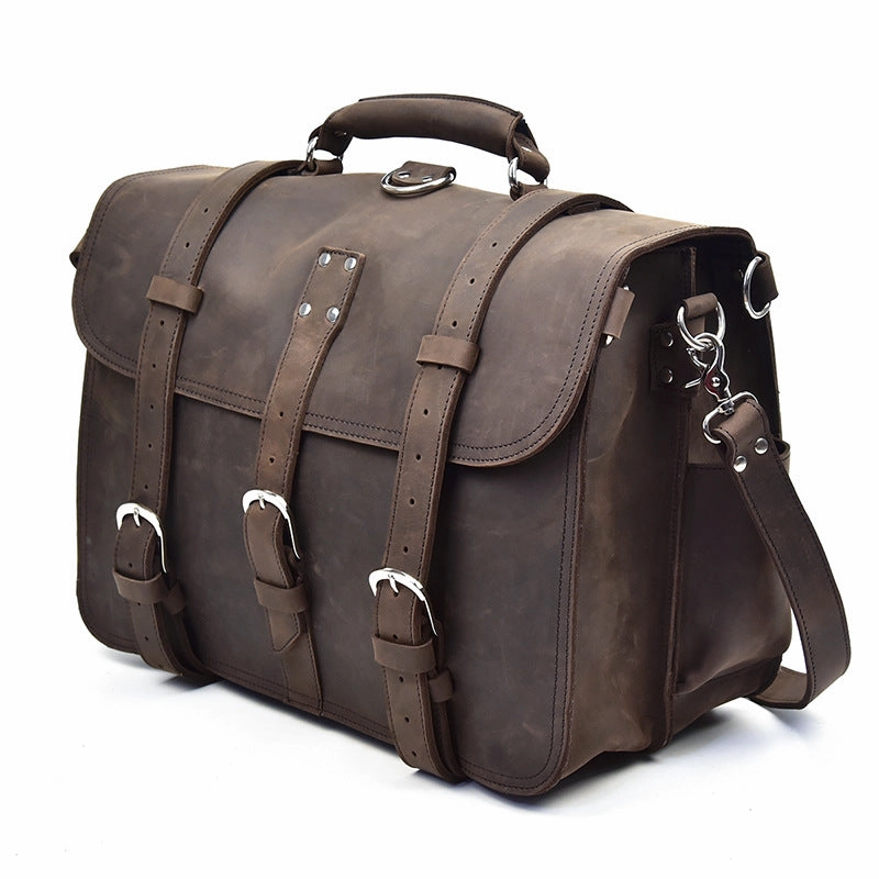 Practical Everyday Leather Men Large Briefcase Handbag Travel Bag Messenger Bag For Men