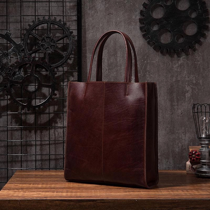Sleek Appearance Cool Handmade Leather Mens Tote Bag Cool Messenger Tote Bag Handbag for men