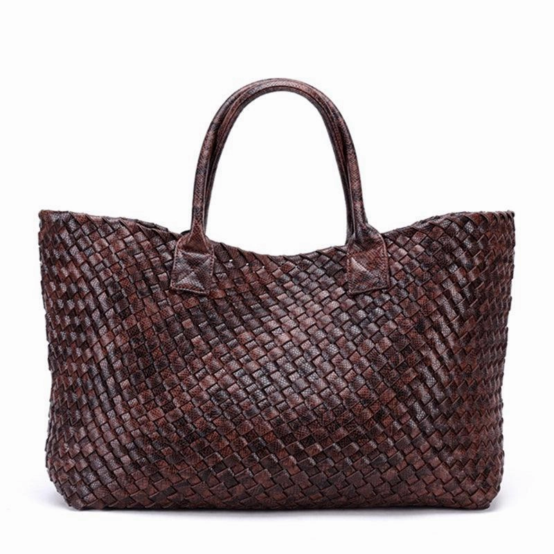 Political Rally Unisex style Chic Serpent Print Tote Bag - Luxurious Metallic & Vivid Hues Handwoven Vegan Leather Tote/Weekend Bag