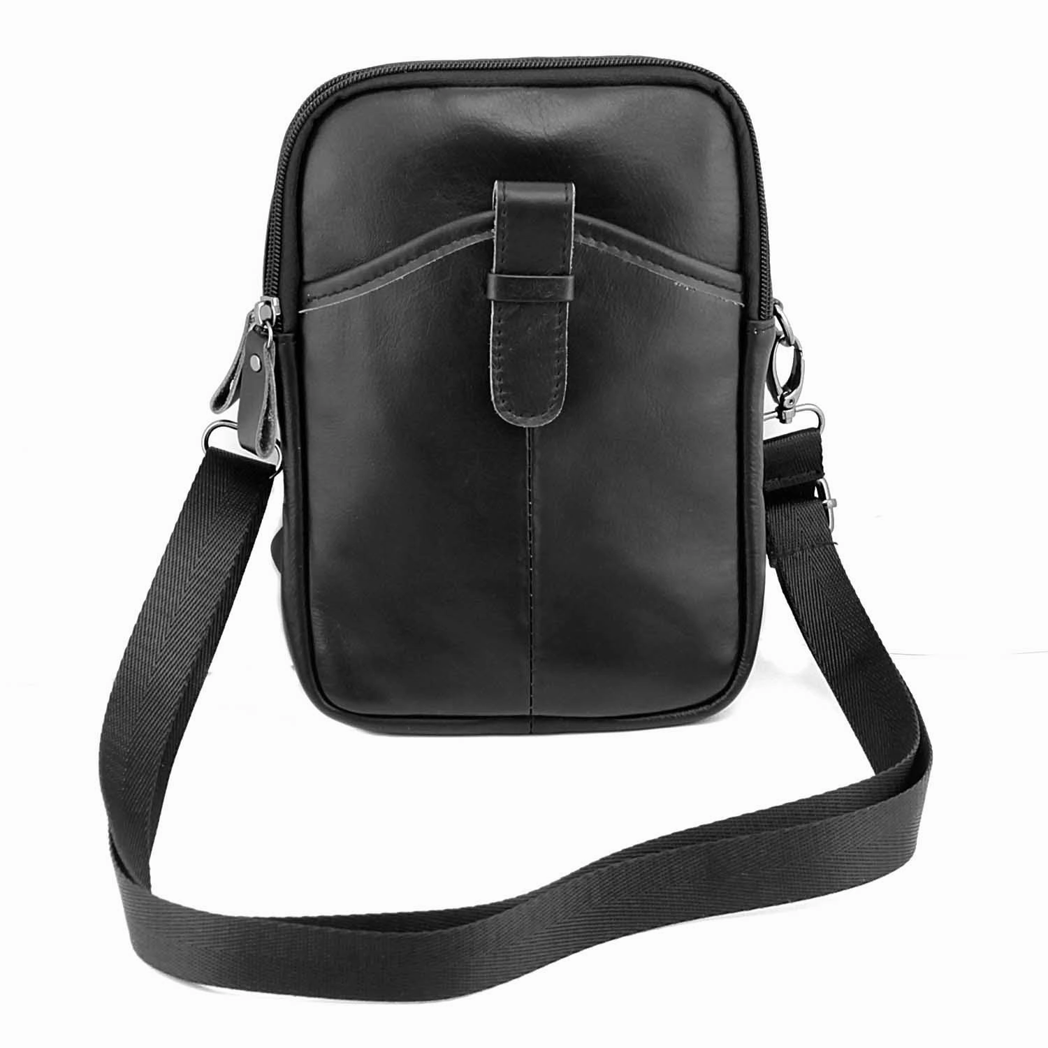 Casual Black LEATHER MENS SMALL VERTICAL Postman BAG SIDE BAGS Cool COURIER BAG MESSENGER BAG FOR MEN Light Carry Simple Utility
