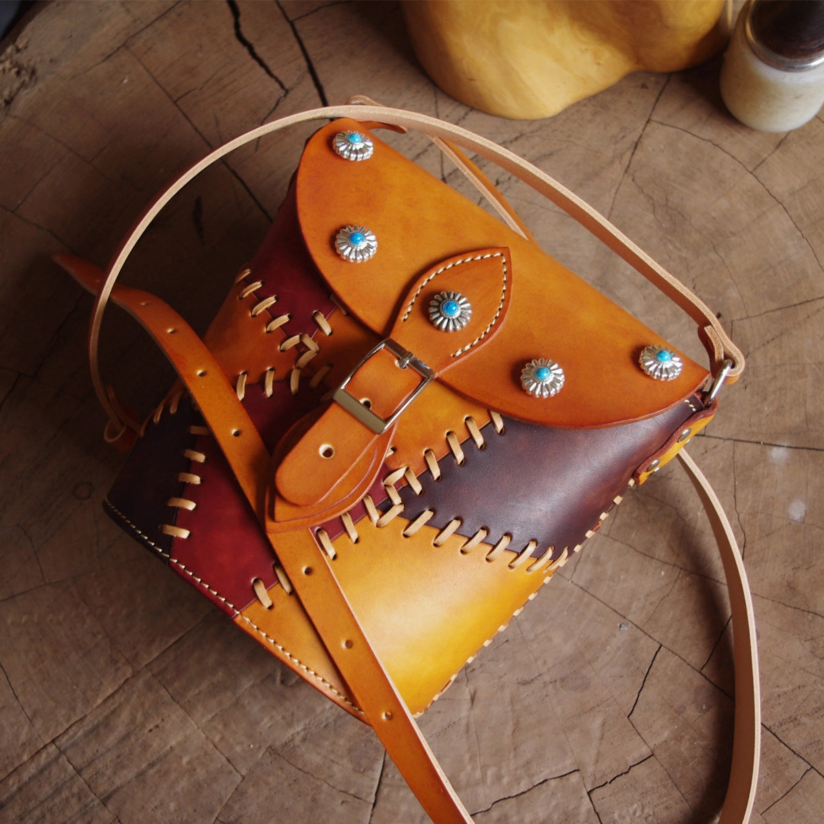 Handmade Vintage LEATHER WOMEN Bucket SHOULDER Purse Crossbody BAG Purses FOR WOMEN Modern Trend