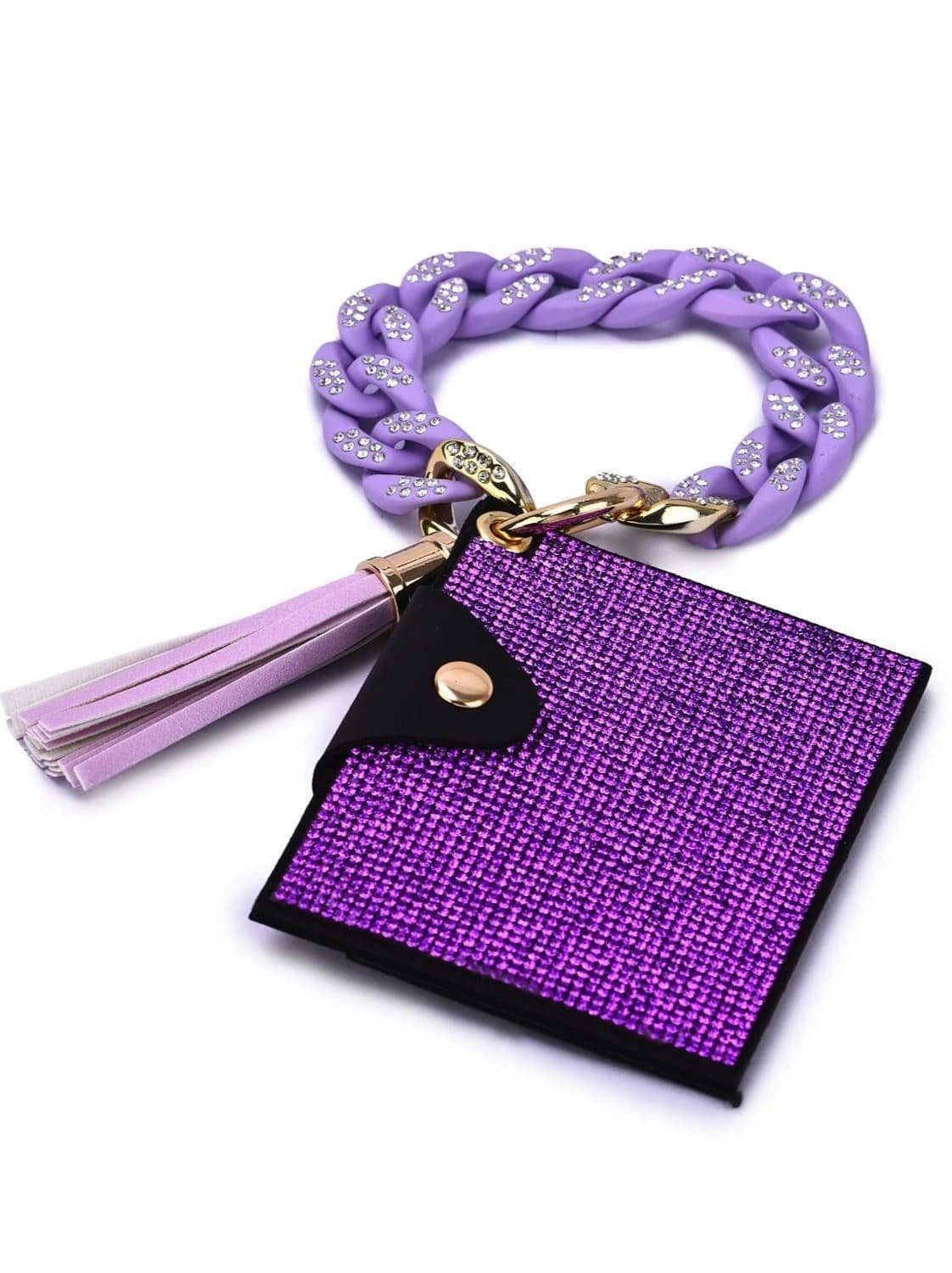 High Quality Craft Functional Lifestyle HB23277 Rhinestone Keychain Bracelet Wallet With Chain Bangle