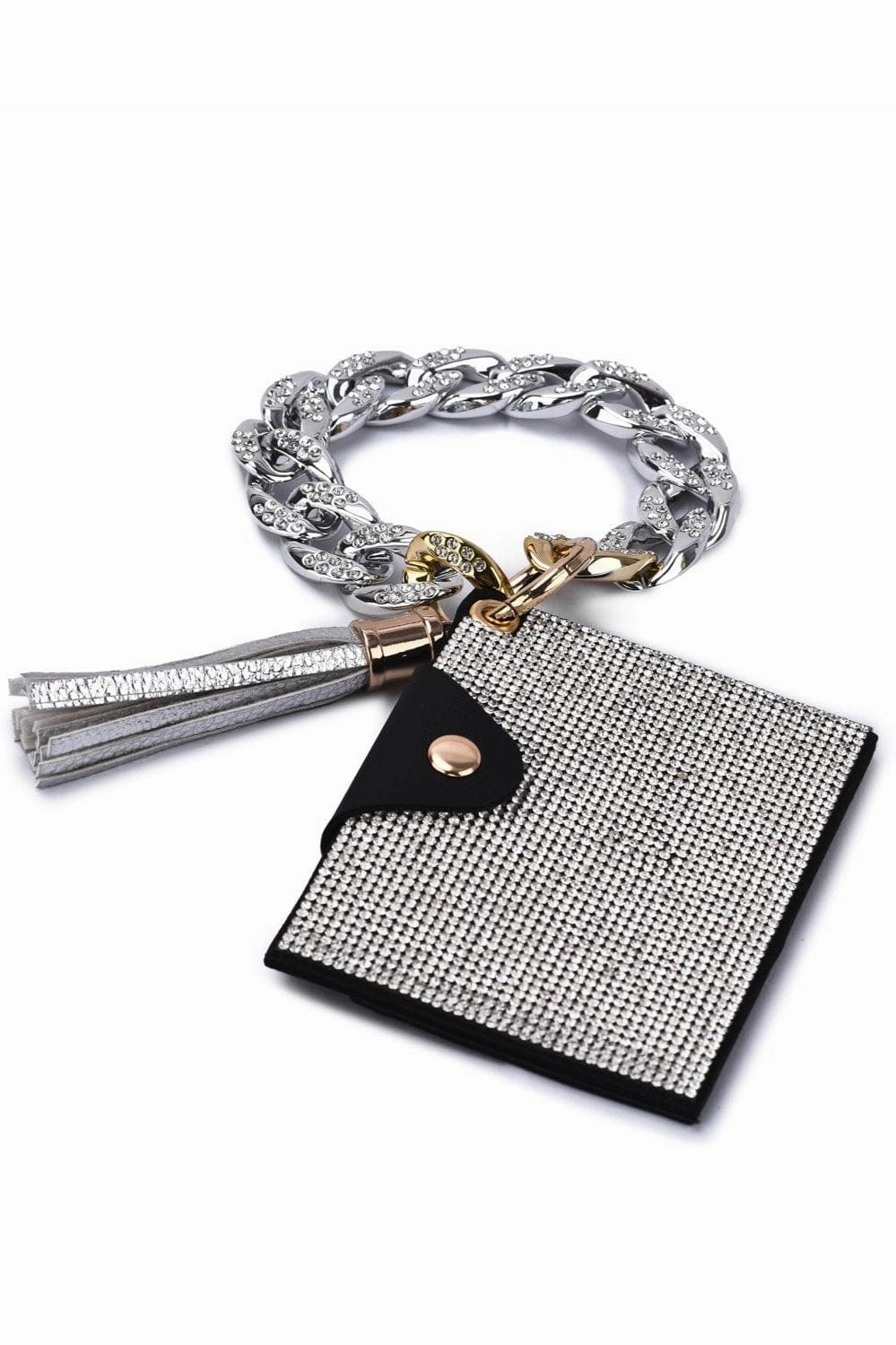 HB23277 Rhinestone Keychain Bracelet Wallet With Chain Bangle High Durability