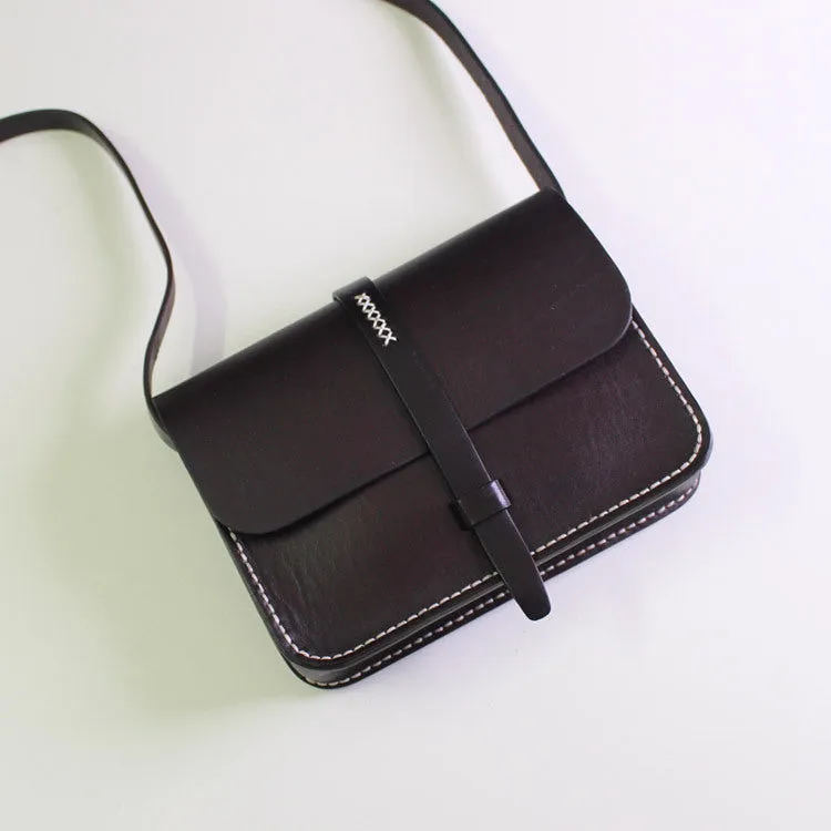 Handmade Leather satchel bag shoulder bag black red for women leather crossbody bag Business Ready Versatile Accessory