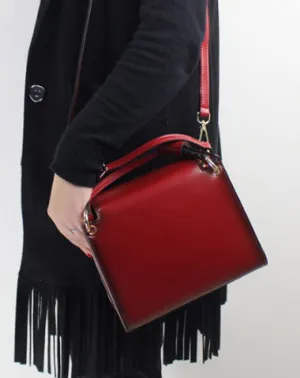 Womens Leather Cube bag shoulder bag black for women leather crossbody bag purse Trendy Design Day Tripper