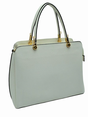 Vegan Leather Handbag - White Timeless Feature