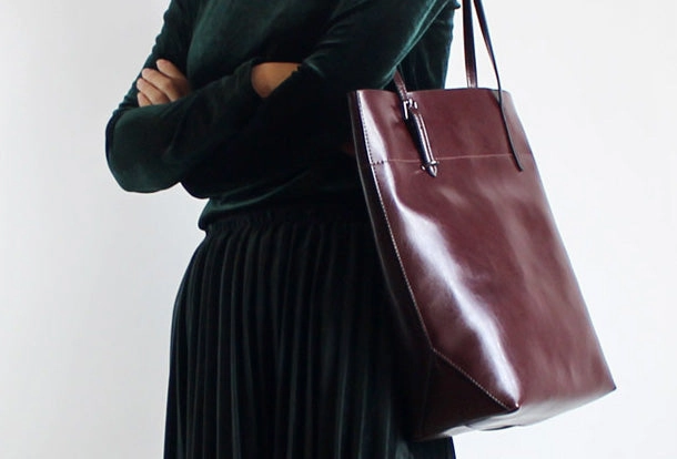 Handmade Leather Tote Purse Handbag Shoulder Bag Large for Women Leather Shopper Bag Sophisticated Everyday Polished Finish