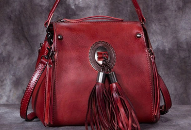 Elegant Fit On Trend Womens Leather Handbag Vintage Tassel Crossbody Bag Shoulder Bag Purse For Women