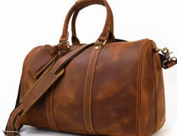 Coffee Leather Mens Cool Large Weekender Bag Travel Bag for Men Fashion Accessory