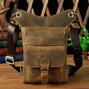 Timeless credit card holder Cool Biker Leather Drop Leg Bag Mens Belt Pouch Waist Bag Shoulder Bag for Men