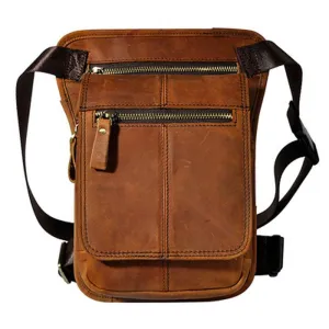 Cool Biker Mens Leather Drop Leg Bag Belt Pouch Waist Bag Side Bag Shoulder Bag for Men Timeless Craftsmanship Urban Design