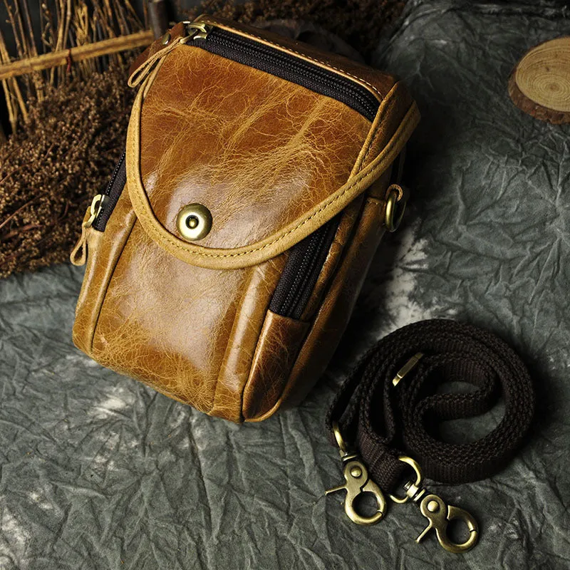 Cool Leather Belt Pouch for Men Waist Bags BELT BAG For Men Folded Shape