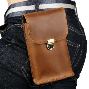 Soft leather wallet Cool Leather Men's Cell Phone Holsters Belt Pouch Belt Bag Waist Bag For Men
