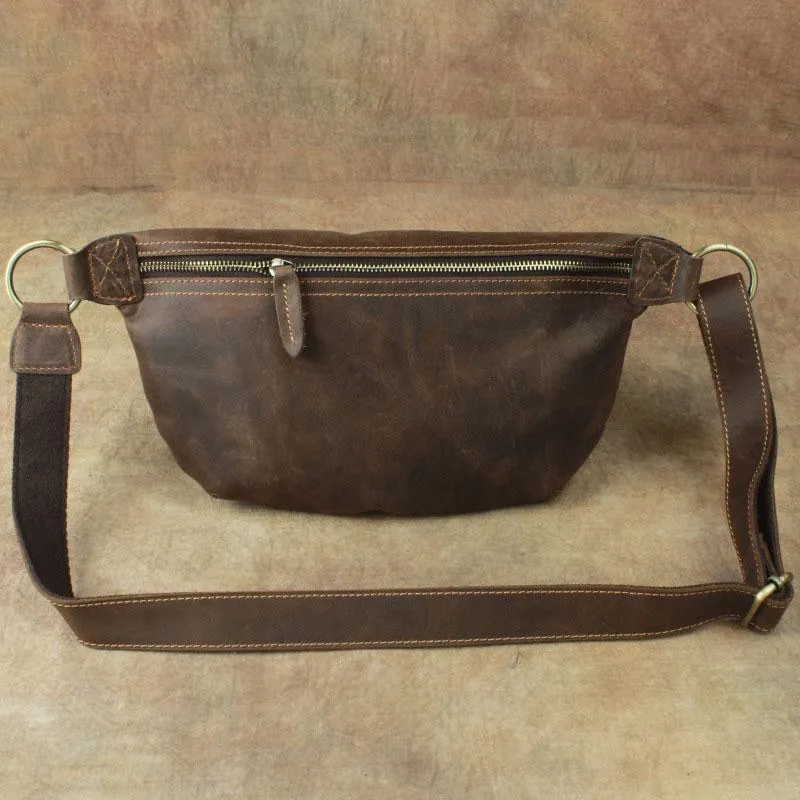 Cool LEATHER MENS FANNY PACK FOR MEN BUMBAG Vintage WAIST BAG for Men Pocket Size Stylish wallet for daily use